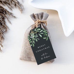 Naturligt Glatt Juletiketter för vattenfärg Presentetikett