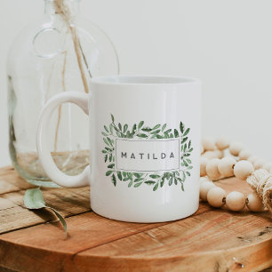 Naturligt Glatt Personlig Vattenfärg Botaniskt Kaffemugg