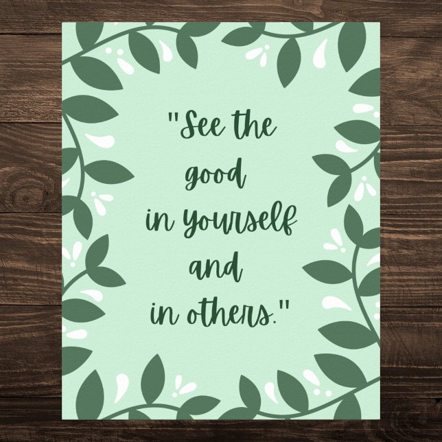 Naturligt inspirerad motiv, citat poster (Skapare uppladdad)