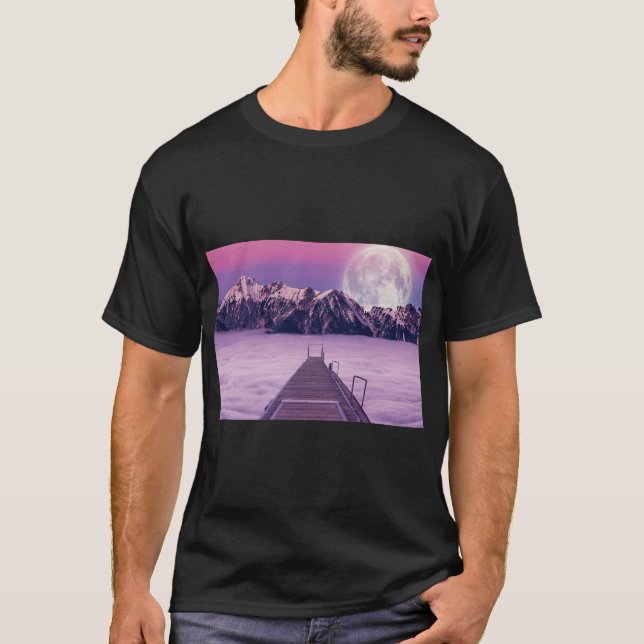 Naturligt inspirerad Webben med måndaglig belysnin T Shirt (Framsida)