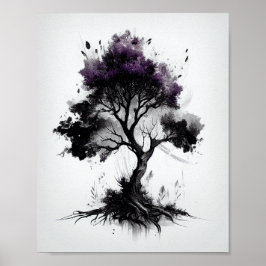 Naturligt inspirerat Träd-skiss för hemmet Poster
