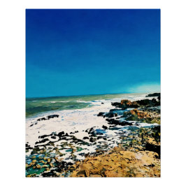 Naturligt kustlandskap med brant Blå himmel Perfect Poster