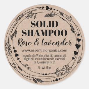 Naturligt läder, handgjord av Shampoo Pub Runt Klistermärke