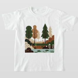 Naturligt landskap i minimalistisk stil t shirt