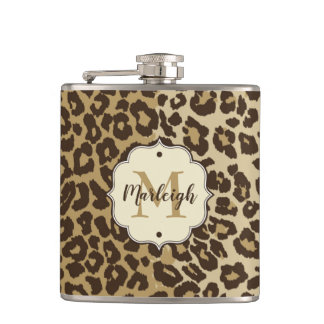 Naturligt leopard Print Anpassningsbar Monogram Na Fickplunta