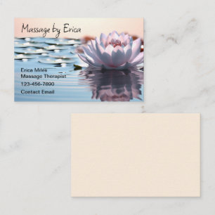 Naturligt licensierad massageterapeut Lotus Flower Visitkort