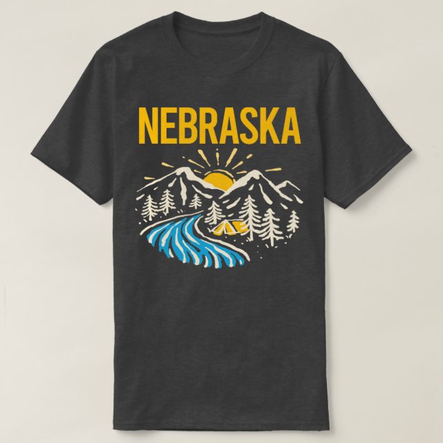 Naturligt liggande Nebraska T Shirt (Design framsida)