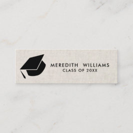 Naturligt linne Grad Cap Studenten Infoga Mini Visitkort