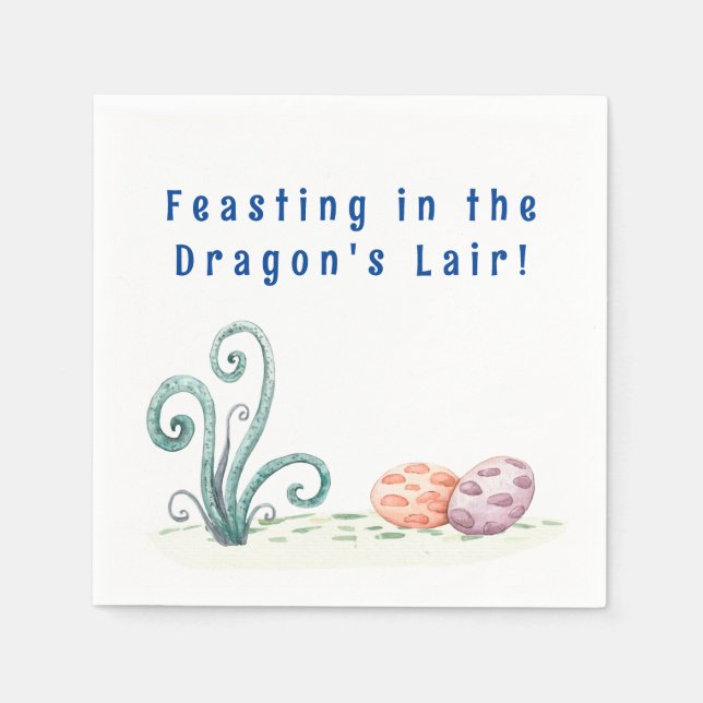 Naturligt livsmiljöer för förhistoriska drakmer pappersservett (Framsidan)