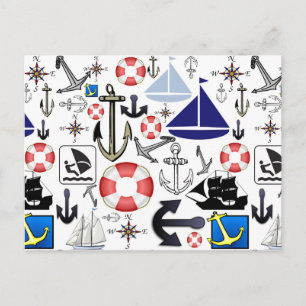 Naturligt Nautical Vykort
