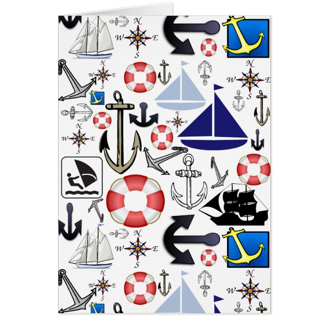Naturligt nautiskt hälsningskort (Framsidan)
