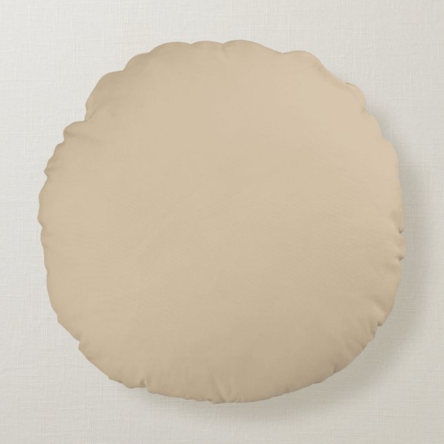 Naturligt Neutralt Light Beige Solid Färg SW 6120 Rund Kudde (Framsidan)