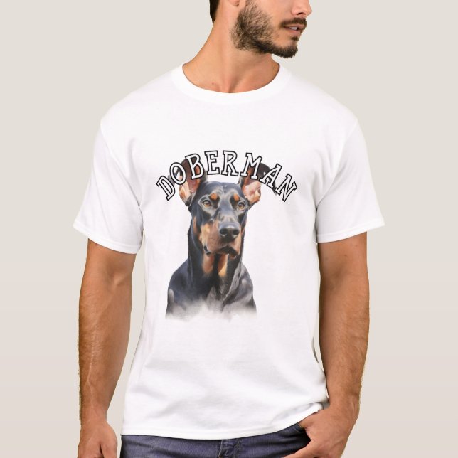naturligt örat Doberman T Shirt (Framsida)