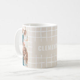 Naturligt rutnät 4 foto modern minimal enkel kaffemugg
