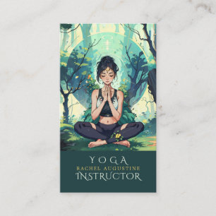 Naturligt skogsbruk Yoga Fitness Meditation Instru Visitkort
