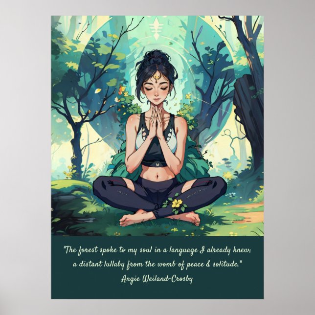 Naturligt skogsbruk Yoga Meditation Reiki-huvudcit Poster (Framsidan)