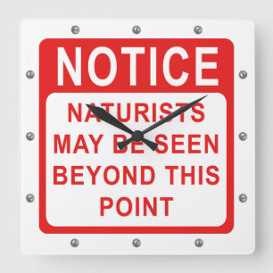 Naturligt skvaller/naturvårdsskylt fyrkantig klocka