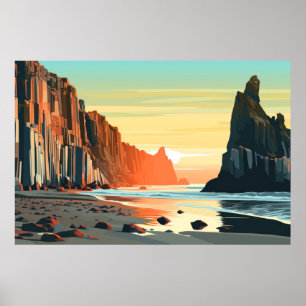 Naturligt solnedgångsläge liggande natur poster