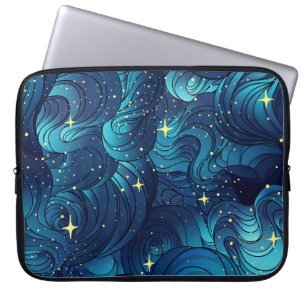 Naturligt struktur. Dekorativ hand plockade doodle Laptop Fodral
