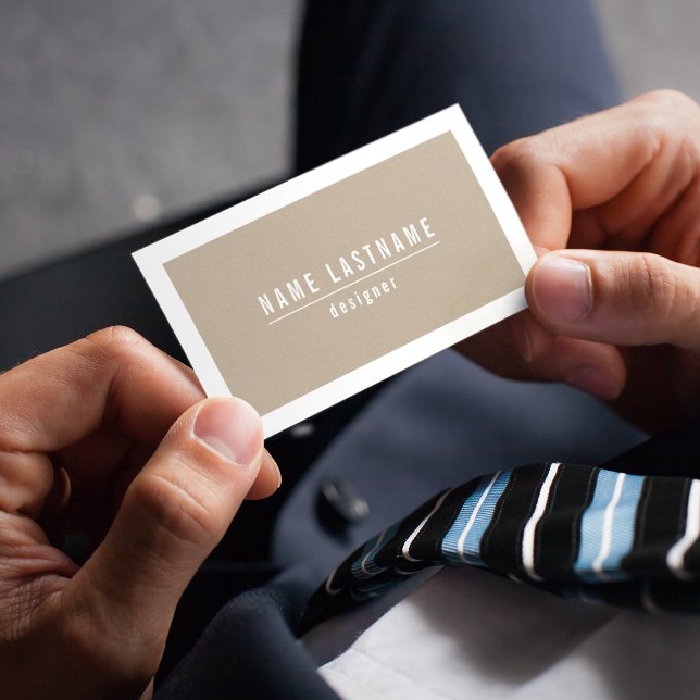 Naturligt Tan-Affärskort för Pappert utseende Visitkort (Skapare uppladdad)