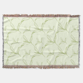 Naturligt Tea Löv Mint Grönt Sömlös Mönster Filt