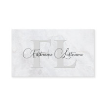 Naturligt, vitt marble yta calligraphy monogram