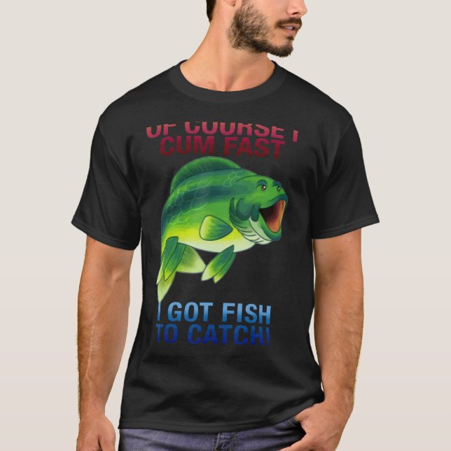 Naturligtvis Komar jag fast i Har fisk att fånga T Shirt (Framsida)