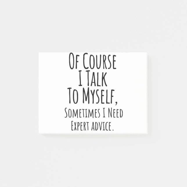 Naturligtvis pratar jag ibland med mig själv.. post-it block (Framsida)