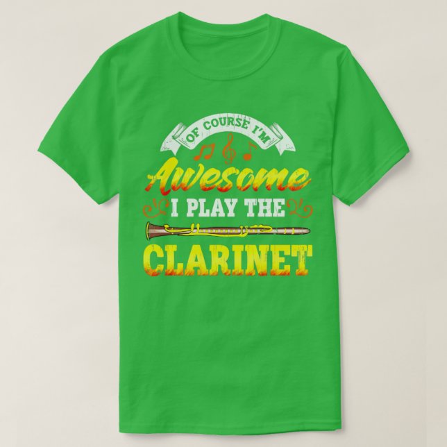 Naturligtvis spelar jag Clarinet i Fantastisk T Shirt (Design framsida)