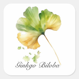 Naturliv: anpassadet Ginkgo Biloba löv Fyrkantigt Klistermärke
