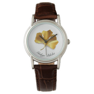Naturliv: anpassadet Golden Ginkgo Biloba Armbandsur