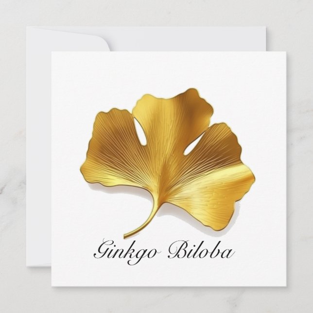 Naturliv: anpassadet Guld Ginkgo Biloba löv Inbjudningar (Framsida)