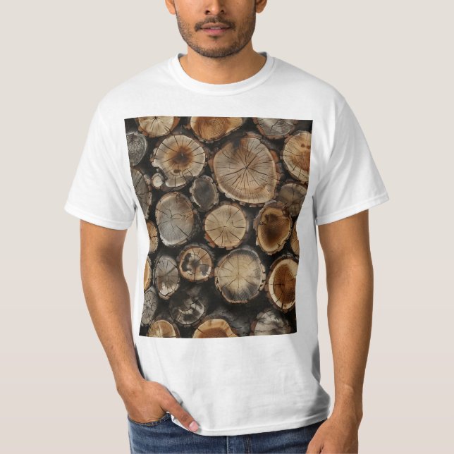 Naturlogg Mönster T Shirt (Framsida)