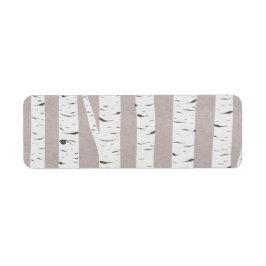 Naturmodern Träd & Grenar från Rustic Birch Wood Returadress Etikett