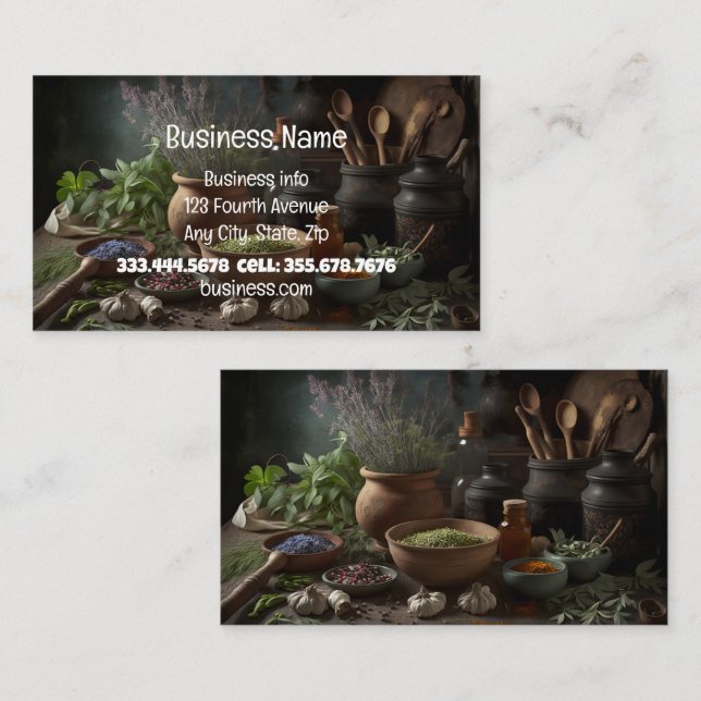 Naturopath Herbalist Healer Holistic Medicine Visitkort (Fram/baksida)