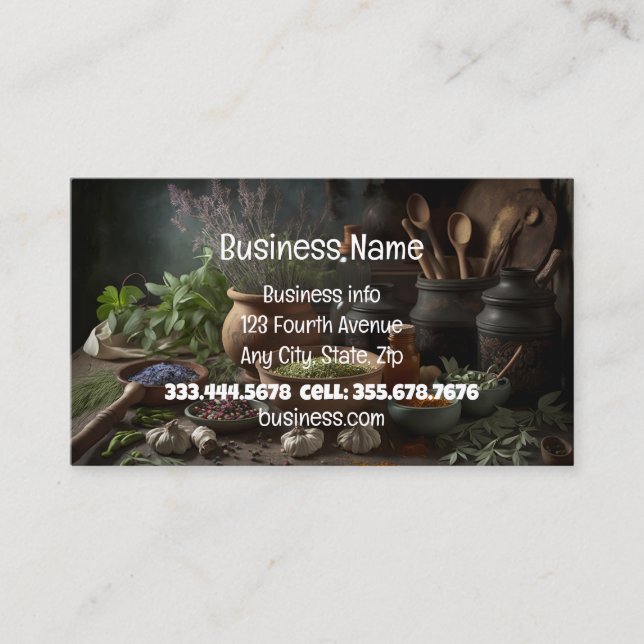 Naturopath Herbalist Healer Holistic Medicine Visitkort (Framsida)
