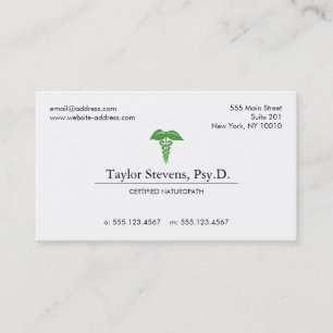 Naturopath Naturopathic Doktor Holistic Health Visitkort