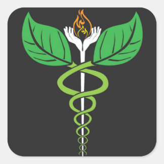 Naturopathic Caduceus Sticker Fyrkantigt Klistermärke