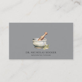Naturopathic Doktor Mortar Pestle Black Visitkort