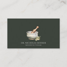 Naturopathic Doktor Mortar Pestle Black Visitkort