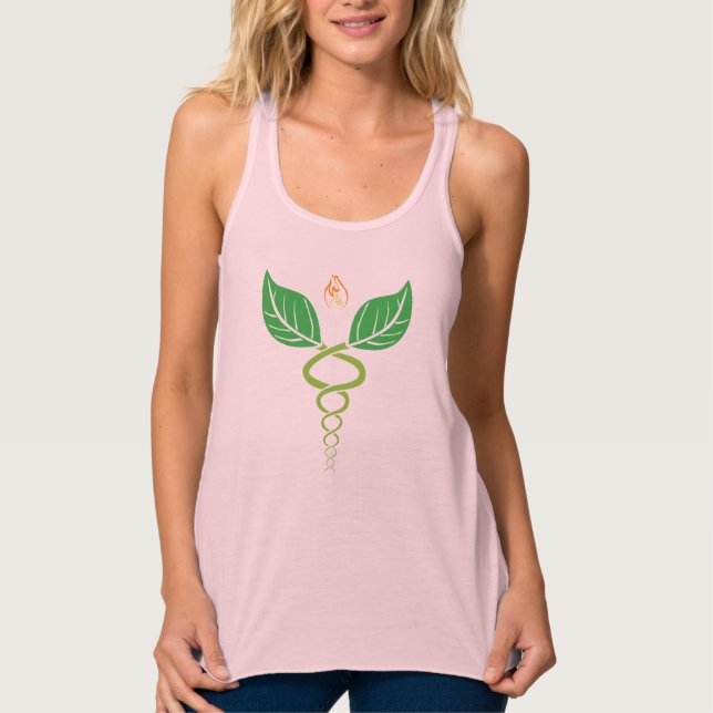 Naturopatisk läkare Caduceus Tank top Linne Med Racerback (Framsida)