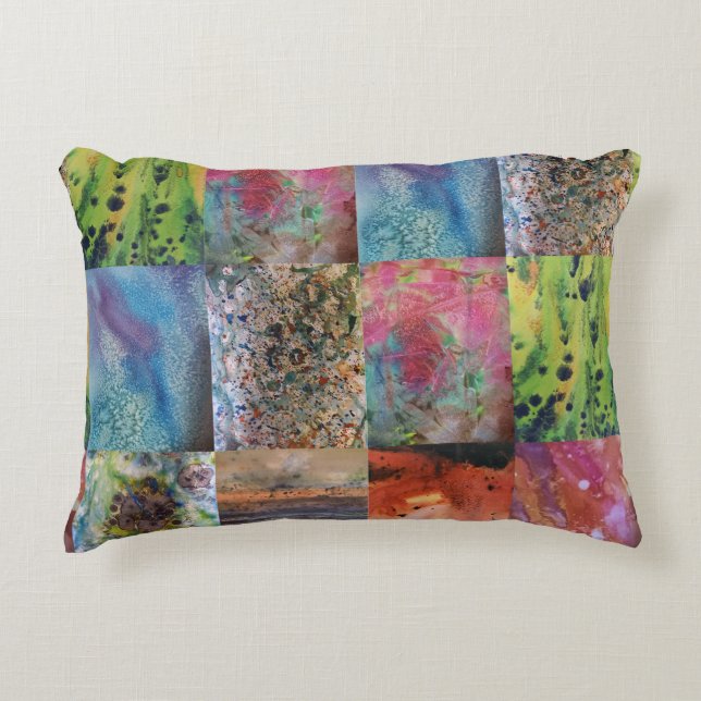 Naturpalett - Vibrant oceaninspirerad konst Prydnadskudde (Framsidan)