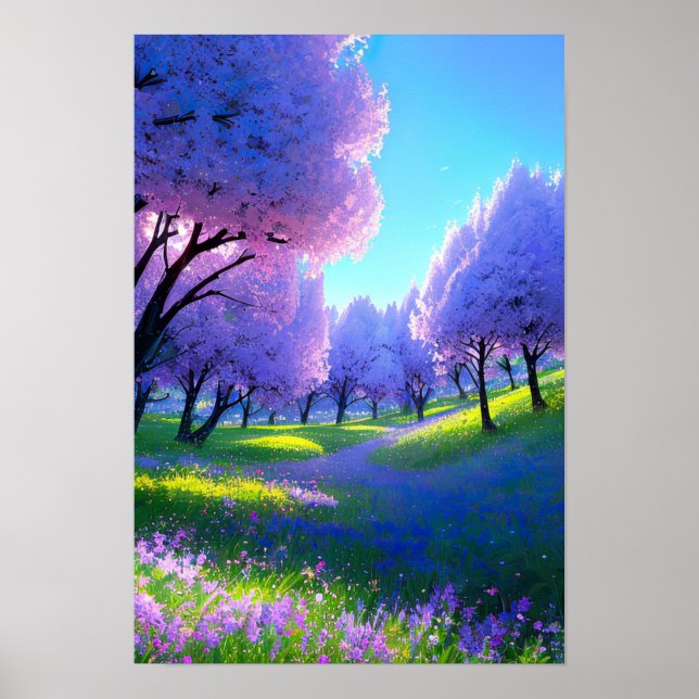 Naturpalett, vibrant Violet Flora Poster (Framsidan)