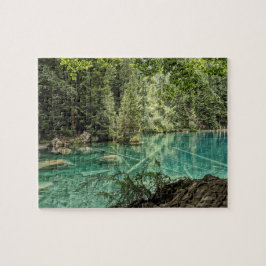Naturpark Blausee Sjö Jigszle Puzzle Pussel