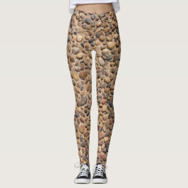 Naturpebblen stenar fotoet leggings