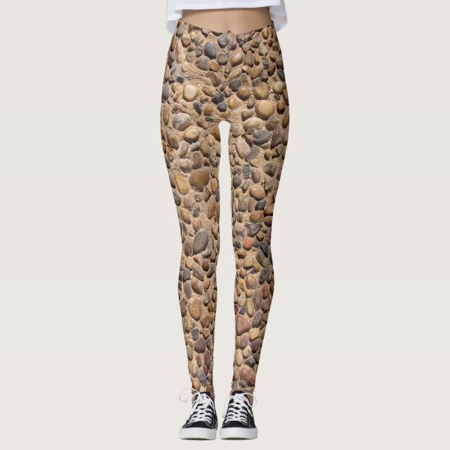 Naturpebblen stenar fotoet leggings (Framsida)