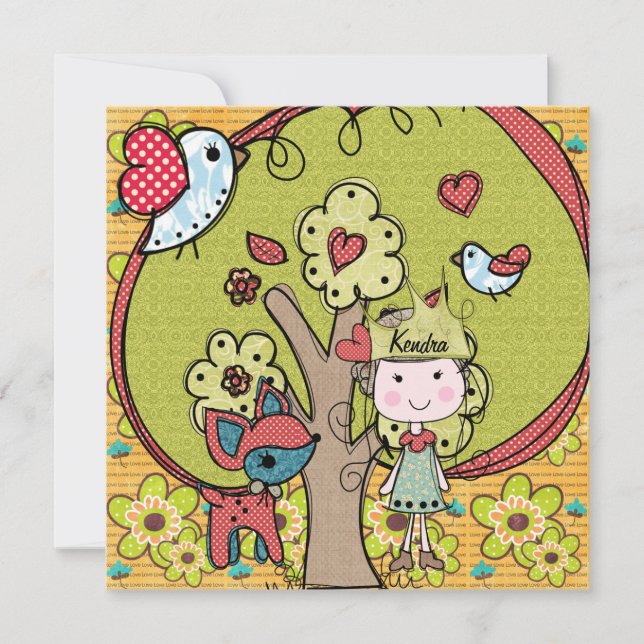 NaturPrincess Födelsedag Inbjudan (Framsida)