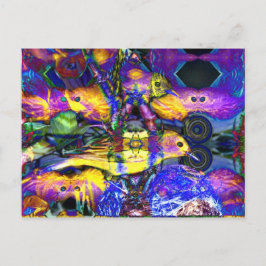 Naturreflektioner II - Violet & Guld Birds Vykort