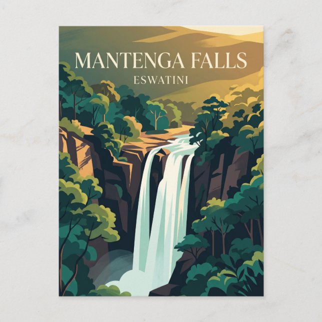 Naturreservatet Mantenga, Mantenga vattenfall Eswa Vykort (Framsida)