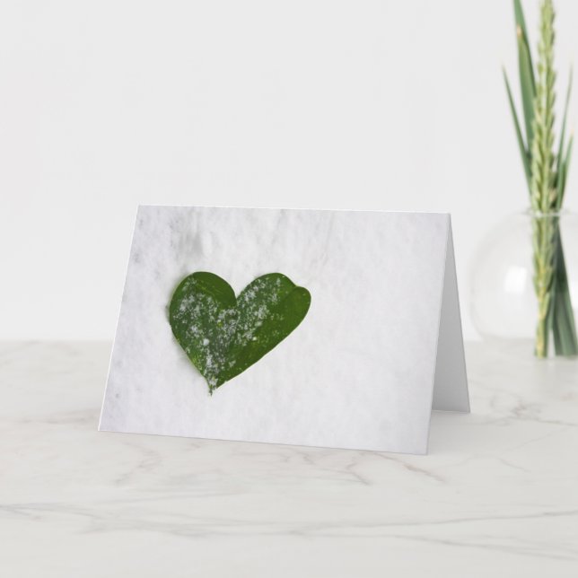 Naturs romantisk hjärta för vintersnö av kärlek kort (Framsida)